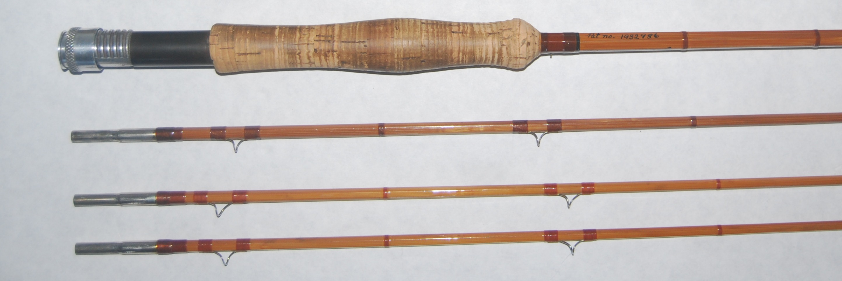 antique wooden fly fishing rod from 1930 1940's wood with Pfluger Sal-Trout Reel  Southern Adirondack ReStore Vintage 1930's Edwards Deluxe fly