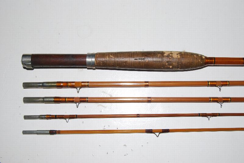 9'0 POWELL E.C. BUDDY POWELL DRY FLY ACCURACY PAT. PEND. Circa  1931-1933; 3/2/2 [2 mids; 2nd tip is not Powell] 1 mid is 1 in. longer than  other 3 sections. A Taper. H.B. 4 3/8 oz. #6/7 line;