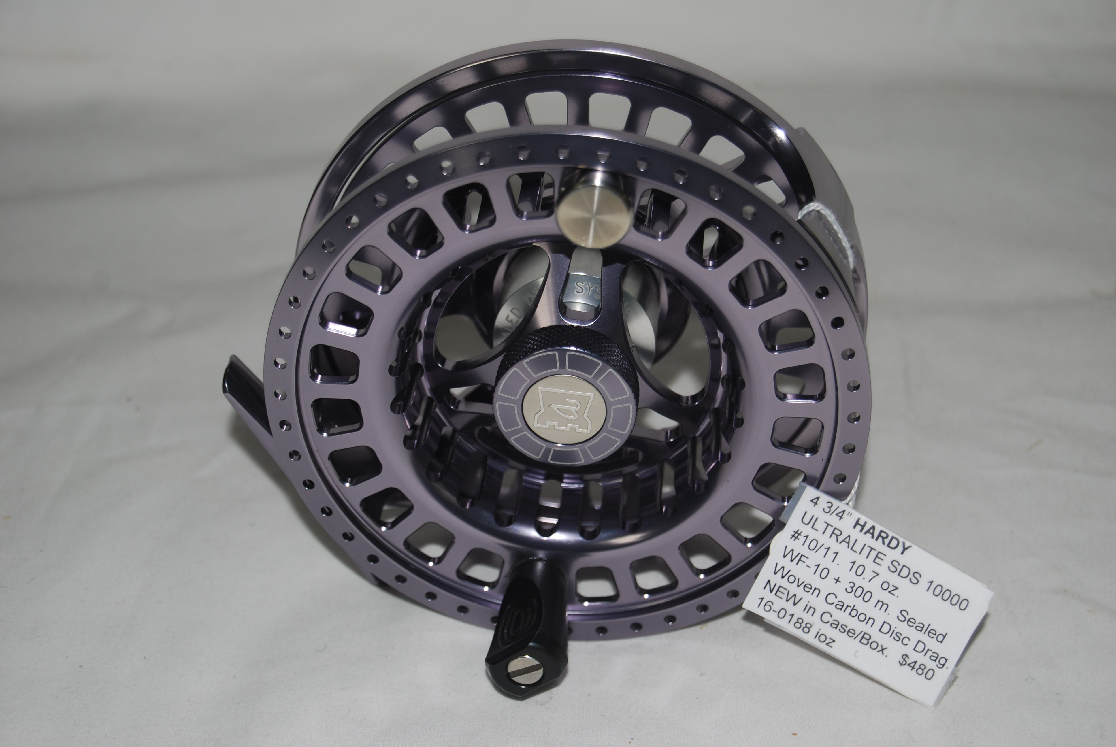 4 3/4” HARDY ULTRALITE SDS 10000 #10/11. LHW/RHW. Ultra- Large Arbor;  Sealed Woven Carbon Disc Drag; 10.73 oz. Cap. WF-10, + 300 m. 30#;
